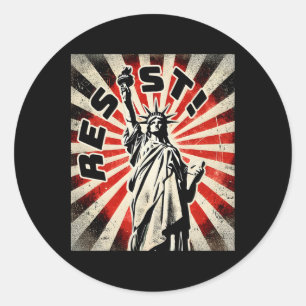 Resist Tee Statue Of Liberty Resist Activism Freed Classic Round Sticker