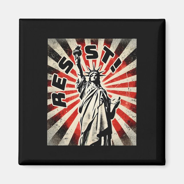 Resist Tee Statue Of Liberty Resist Activism Freed Magnet (Front)