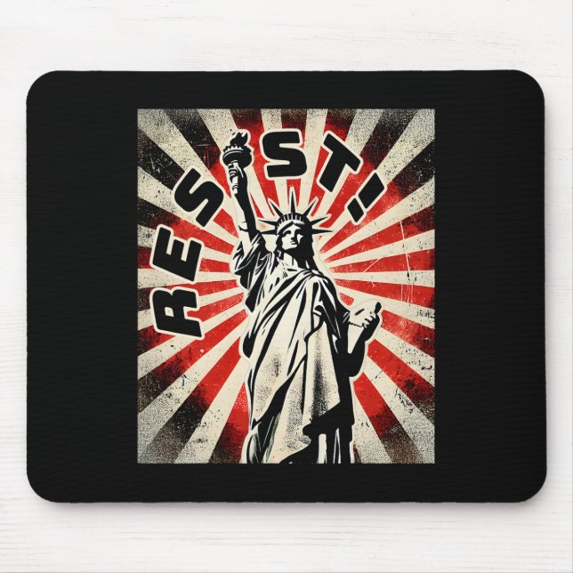 Resist Tee Statue Of Liberty Resist Activism Freed Mouse Mat (Front)