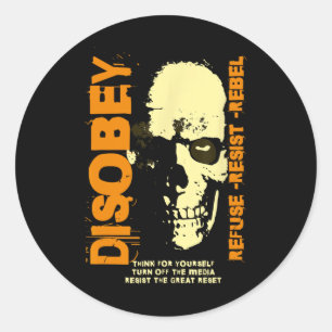 Resist The Great Reset Anti Globylist Anti Woke Co Classic Round Sticker