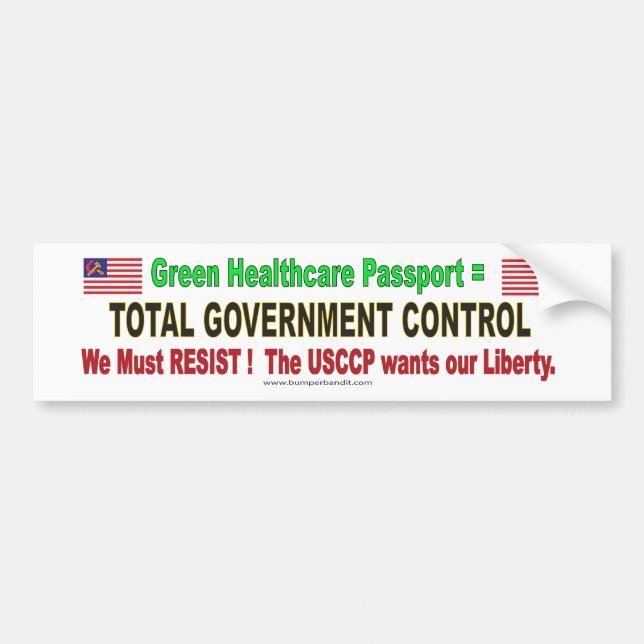 Resist The Green Pass Bumper Sticker (Front)