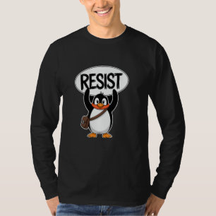 Resist The Penguins Retro Vintage Men Women T-Shirt