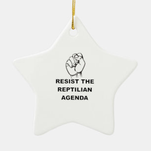 Resist The Reptilian Agenda Ceramic Tree Decoration