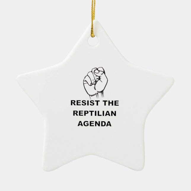 Resist The Reptilian Agenda Ceramic Tree Decoration (Front)
