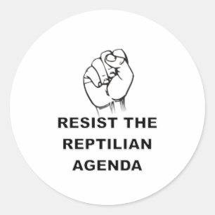 Resist The Reptilian Agenda Classic Round Sticker