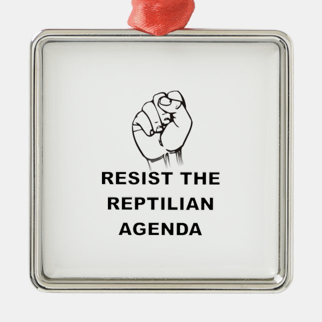 Resist The Reptilian Agenda Metal Tree Decoration (Front)