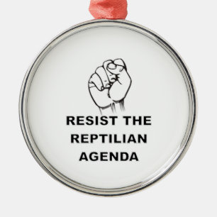 Resist The Reptilian Agenda Metal Tree Decoration