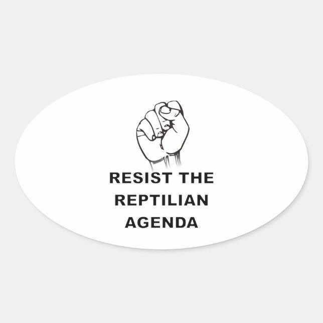 Resist The Reptilian Agenda Oval Sticker (Front)