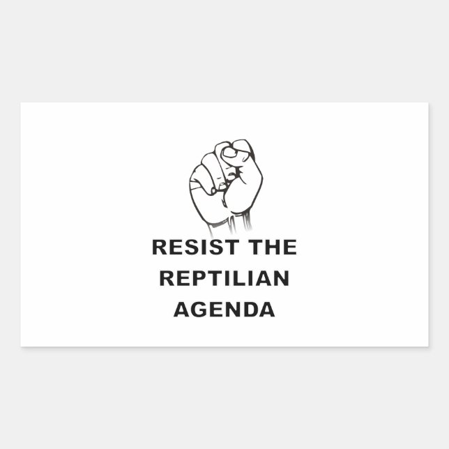 Resist The Reptilian Agenda Rectangular Sticker (Front)