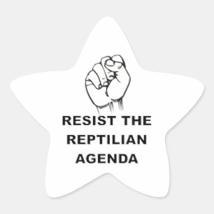 Resist The Reptilian Agenda Star Sticker