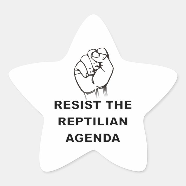 Resist The Reptilian Agenda Star Sticker (Front)