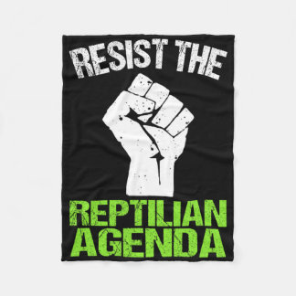 Resist The Reptilian Agenda T Shirt  Fleece Blanket