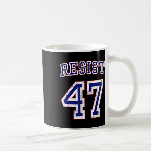 Resist Trump 47 Retro Distressed Graphic  Coffee Mug (Right)