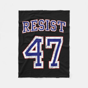 Resist Trump 47 Retro Distressed Graphic  Fleece Blanket