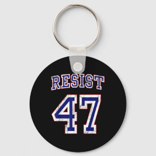 Resist Trump 47 Retro Distressed Graphic Key Ring
