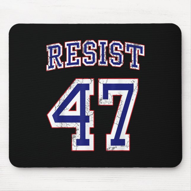 Resist Trump 47 Retro Distressed Graphic  Mouse Mat (Front)