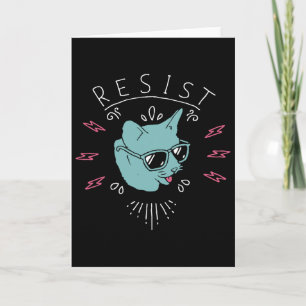 Resist Trump Cat Anti Trump Protest Anti Political Card