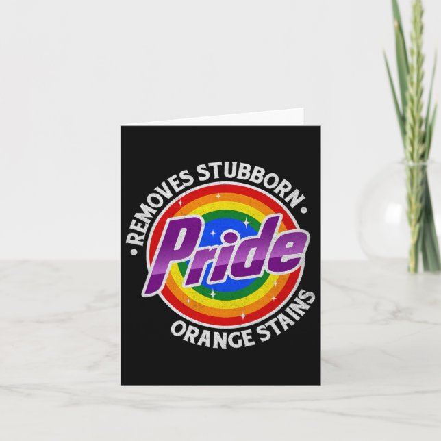 Resist Trump Remove Stubborn Orange Stains Pride M Card (Front)