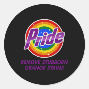 Resist Trump Remove Stubborn Orange Stains Pride M Classic Round Sticker