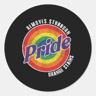 Resist Trump Remove Stubborn Orange Stains Pride M Classic Round Sticker