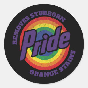 Resist Trump Remove Stubborn Orange Stains Pride M Classic Round Sticker