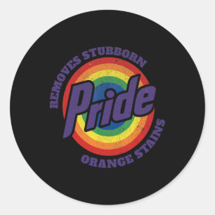 Resist Trump Remove Stubborn Orange Stains Pride M Classic Round Sticker