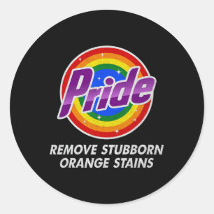 Resist Trump Remove Stubborn Orange Stains Pride M Classic Round Sticker