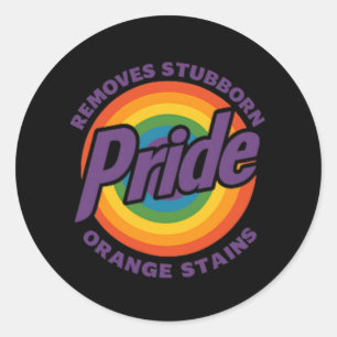 Resist Trump Remove Stubborn Orange Stains Pride M Classic Round Sticker