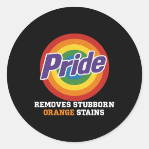 Resist Trump Remove Stubborn Orange Stains Pride M Classic Round Sticker
