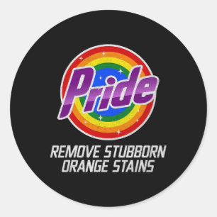 Resist Trump Remove Stubborn Orange Stains Pride M Classic Round Sticker