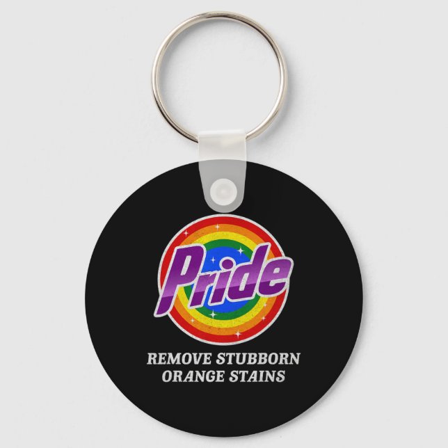 Resist Trump Remove Stubborn Orange Stains Pride M Key Ring (Front)