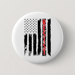 Resist Trump Tees - American Flag Resistance Anti  6 Cm Round Badge