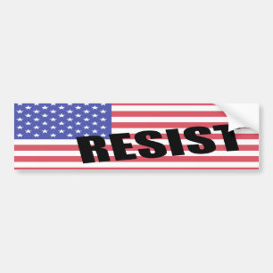 Resist Trump USA Flag Bumper Sticker