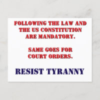 RESIST TYRANNY Postcard