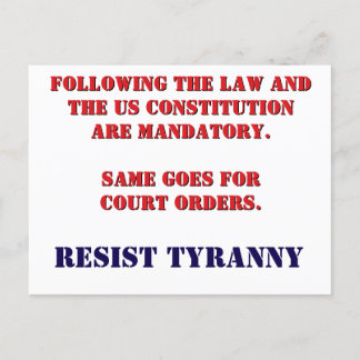 RESIST TYRANNY Postcard