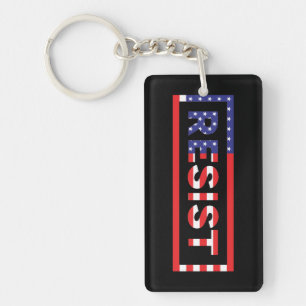 RESIST   United States Flag Key Ring