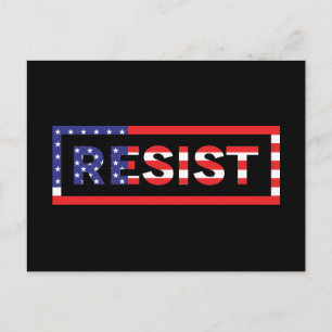 RESIST United States Flag Postcard