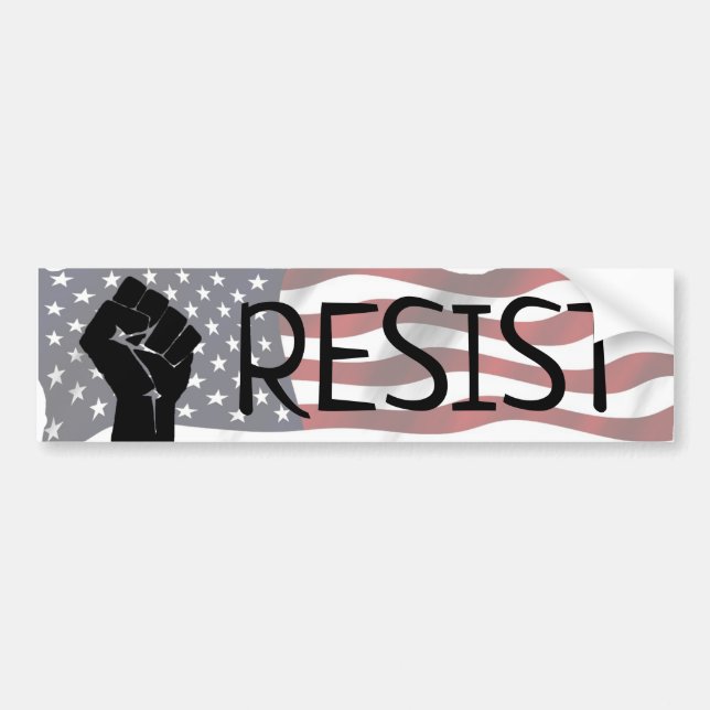 RESIST US Flag Anti Trump Bumper Sticker (Front)