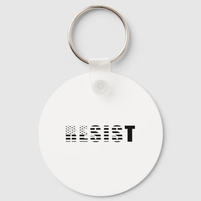 Resist Usa Flag  Key Ring (Front)