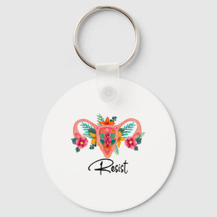 Resist Uterus Floral Pro Choice Abotion Rights Pro Key Ring
