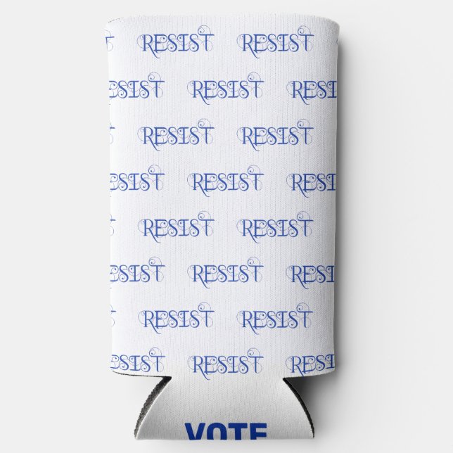 RESIST Vote Blue Seltzer Can Cooler (Front)