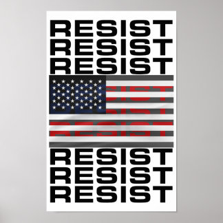 Resist with American Flag  Poster