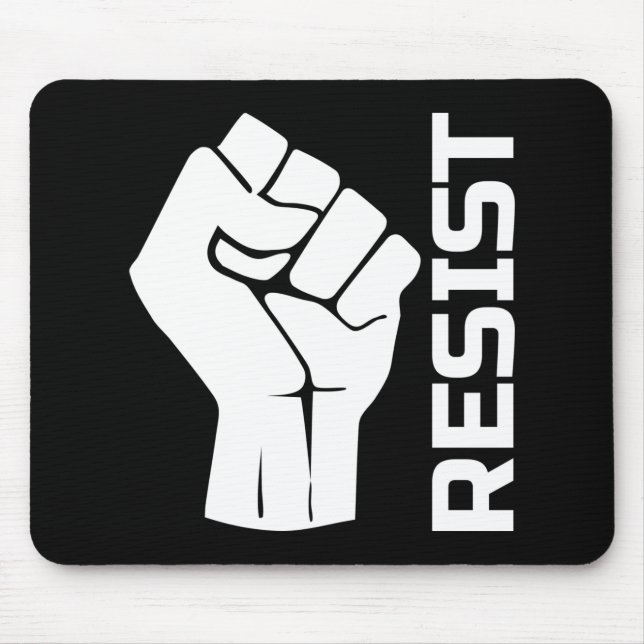 Resist with fist - in white 0002 mouse mat (Front)