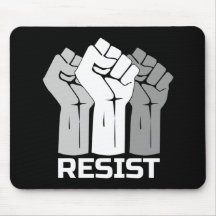 Resist with fist - in white 0002 mouse pad