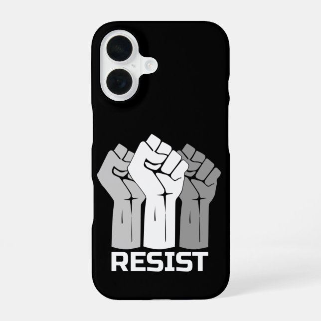 Resist with fist - in white 0003 iPhone 16 case (Back)