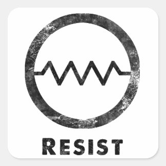 "Resist" with text Square Sticker