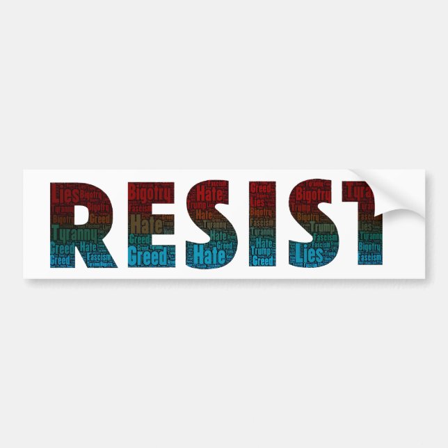 RESIST Word Art Bumper Sticker (Front)