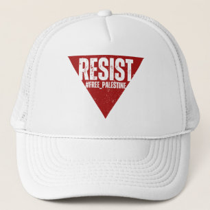 Resist word with inverted red triangle resistance  trucker hat
