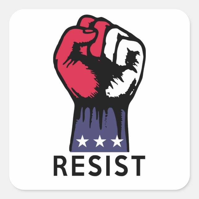 Resistance Fist Fight Political Corruption Square Sticker (Front)