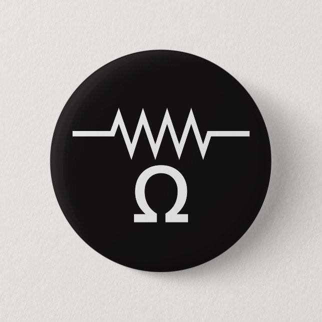 Resistance in Ohms 6 Cm Round Badge (Front)